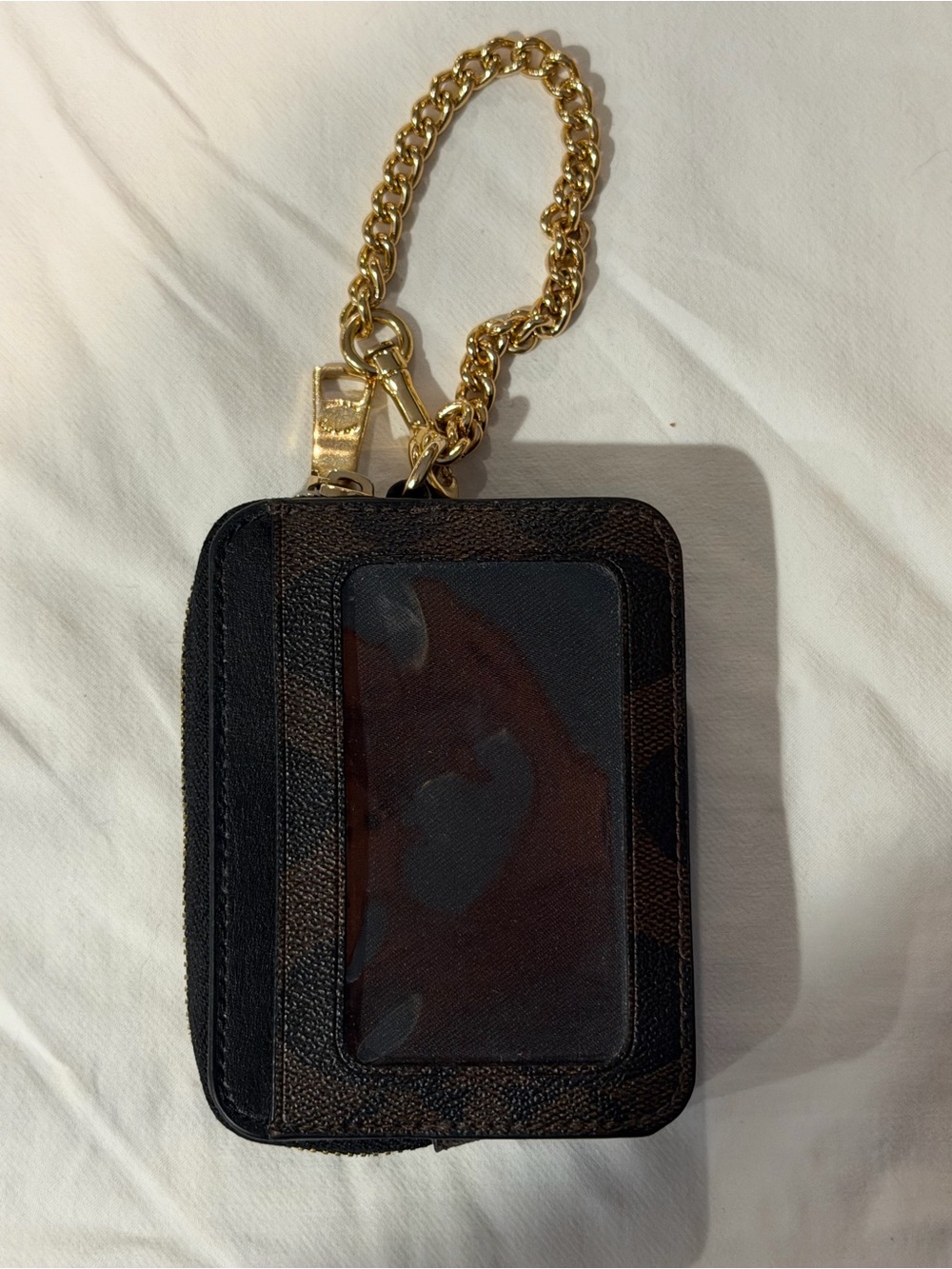 Coach Zip Card Case in Signature Canvas - Gold/Black/Brown - Picture 2 of 6